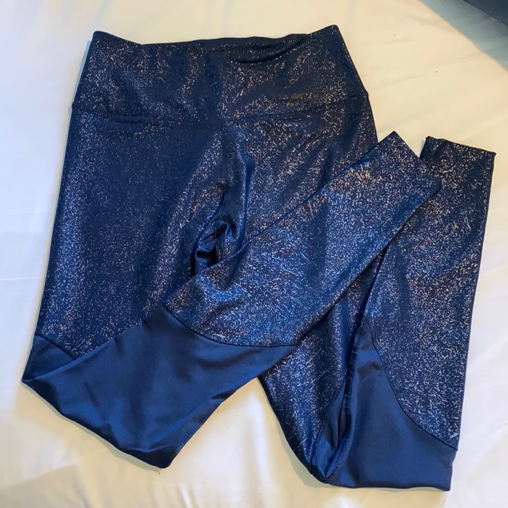 Nike sparkle navy blue leggings! XS